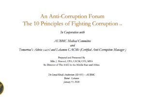 An Anti-Corruption Forum: The 10 Principles of Fighting Corruption