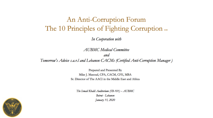 An Anti-Corruption Forum: The 10 Principles of Fighting Corruption