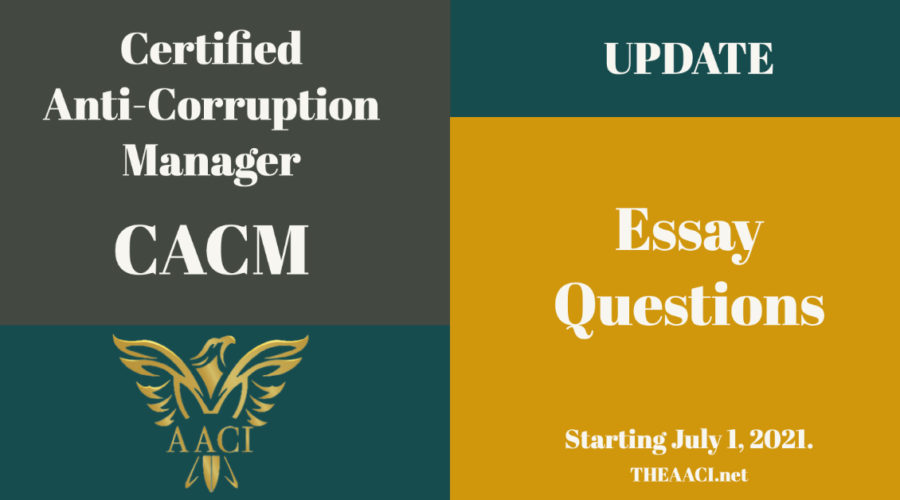 UPDATE: Certified Anti-Corruption Manager (CACM)