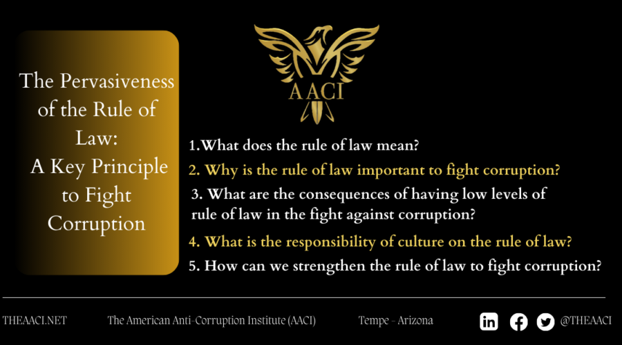 The Pervasiveness of the Rule of Law: A Key Principle to Fight Corruption